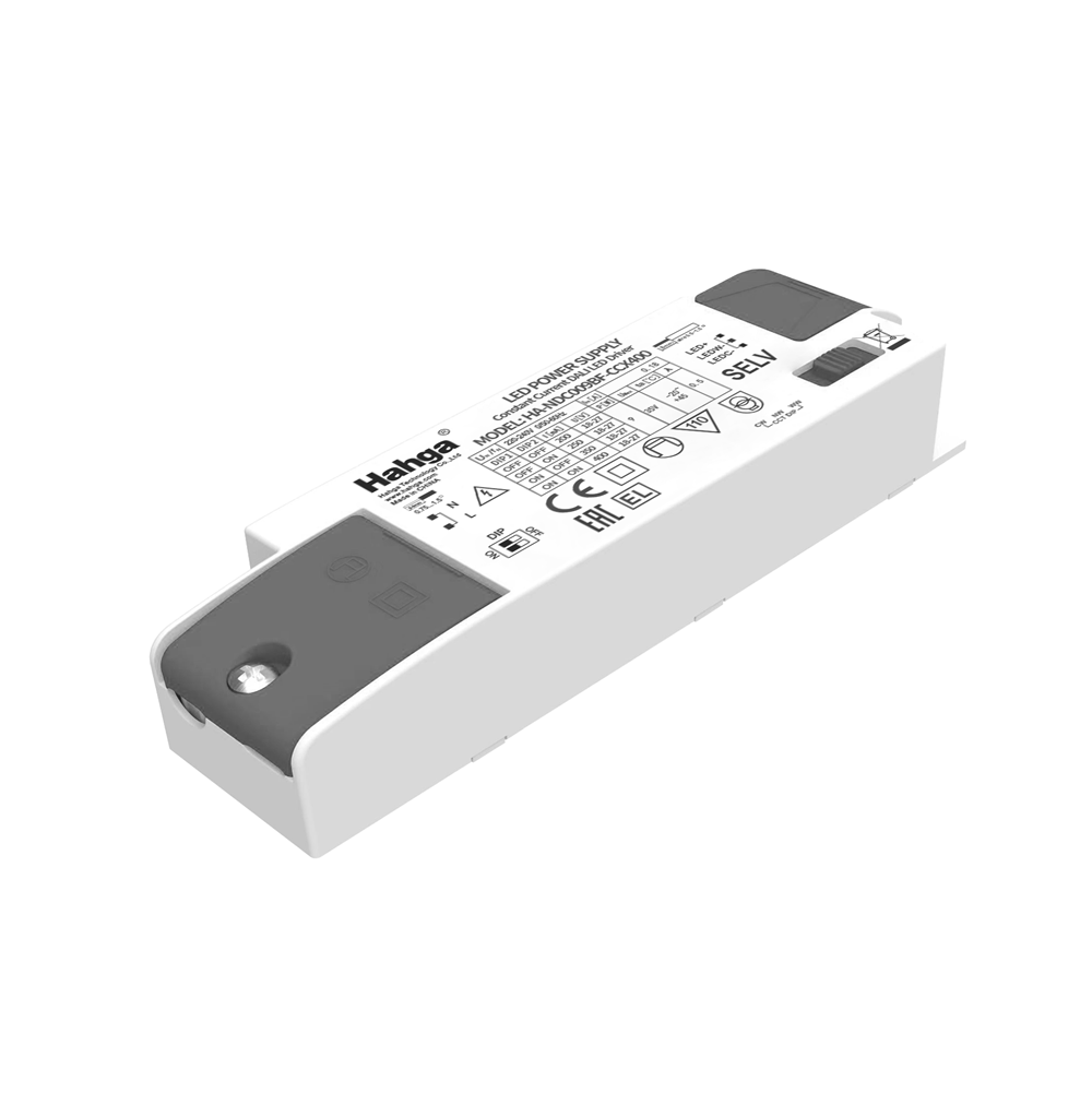 NDC Series IP20 CC DIP Switch 9W/~W/36W Galvanic Isolation, SELV, Flicker-Free LED Driver